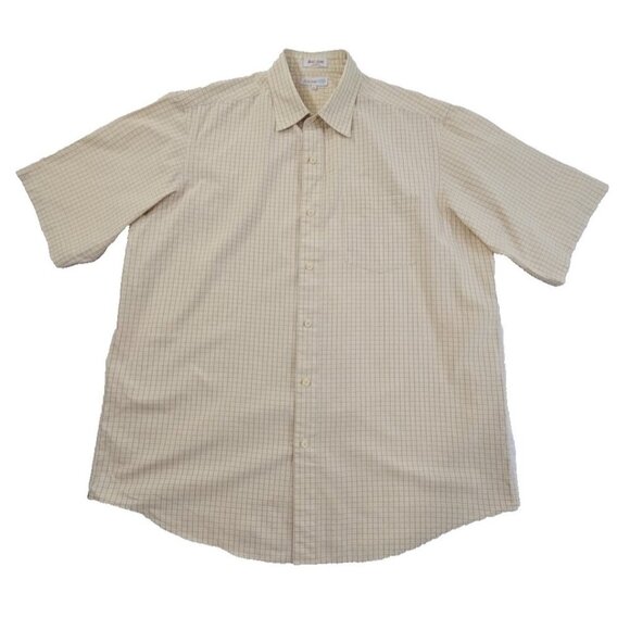 World Famous Rino Brand Eck Unltd Short Sleeve Shirt Men's XL Brown Check EUC LN - Picture 1 of 14